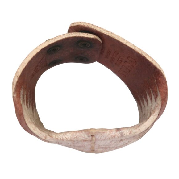 GUESS Twisted leather wide cuff bracelet - Picture 3 of 4